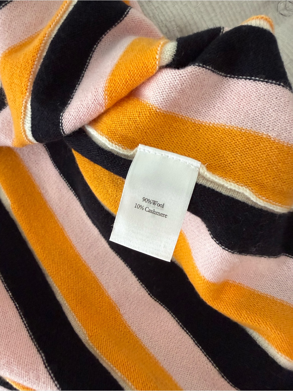 N.Peal Cream Striped Wool & Cashmere Midi Skirt Size M — image 6 of 6